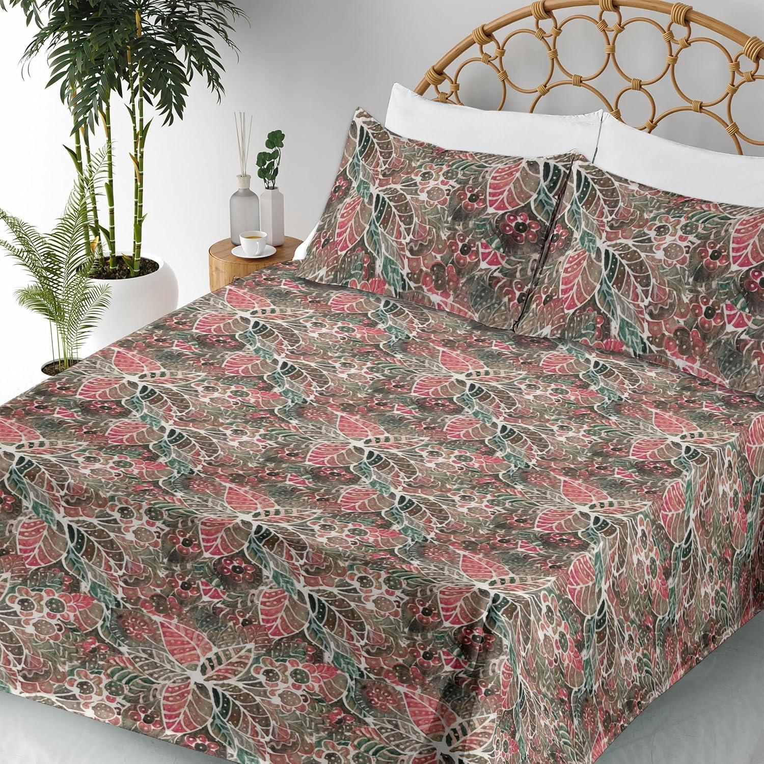 imageAmbesonne Valentines Day Sheet Set Simple Grunge Design Line Hearts Pattern on Striped Backdrop Fitted and Flat Sheet with Pillowcases Bedding Accent 4 Piece Set Calking Dark Coral Coral DimgrayPeacock Green Dark Pink