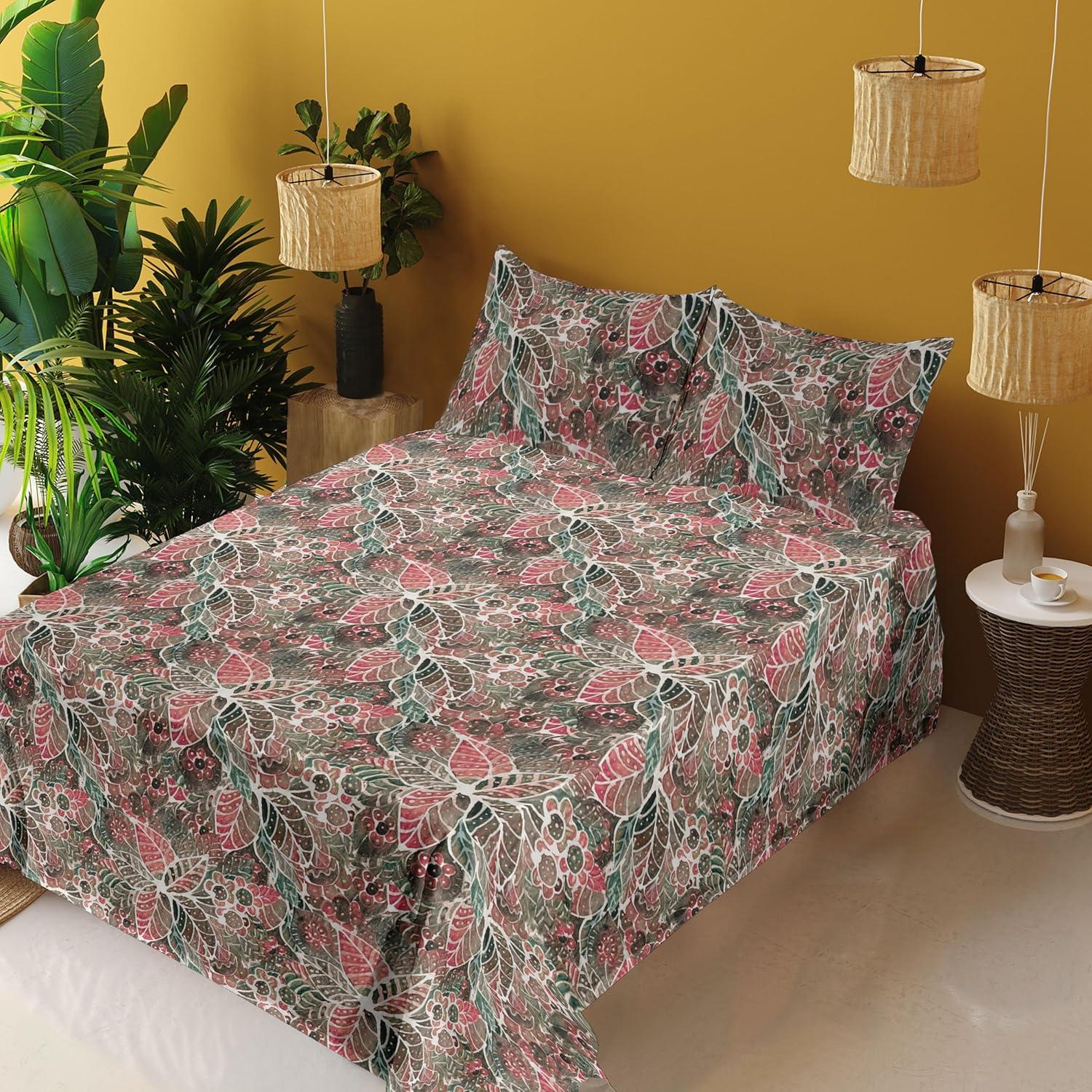 imageAmbesonne Valentines Day Sheet Set Simple Grunge Design Line Hearts Pattern on Striped Backdrop Fitted and Flat Sheet with Pillowcases Bedding Accent 4 Piece Set Calking Dark Coral Coral DimgrayPeacock Green Dark Pink