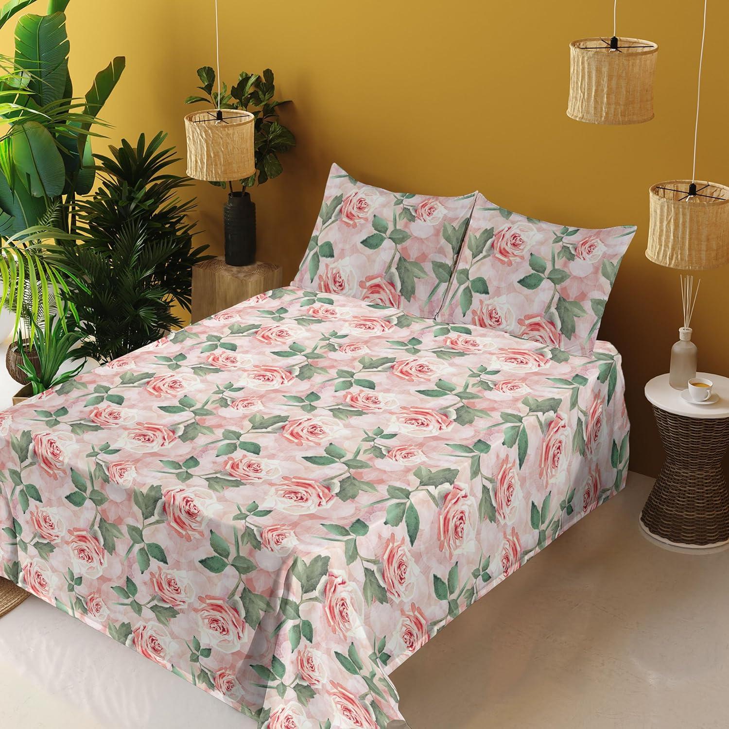 imageAmbesonne Valentines Day Sheet Set Simple Grunge Design Line Hearts Pattern on Striped Backdrop Fitted and Flat Sheet with Pillowcases Bedding Accent 4 Piece Set Calking Dark Coral Coral DimgrayPale Pink Reseda Green