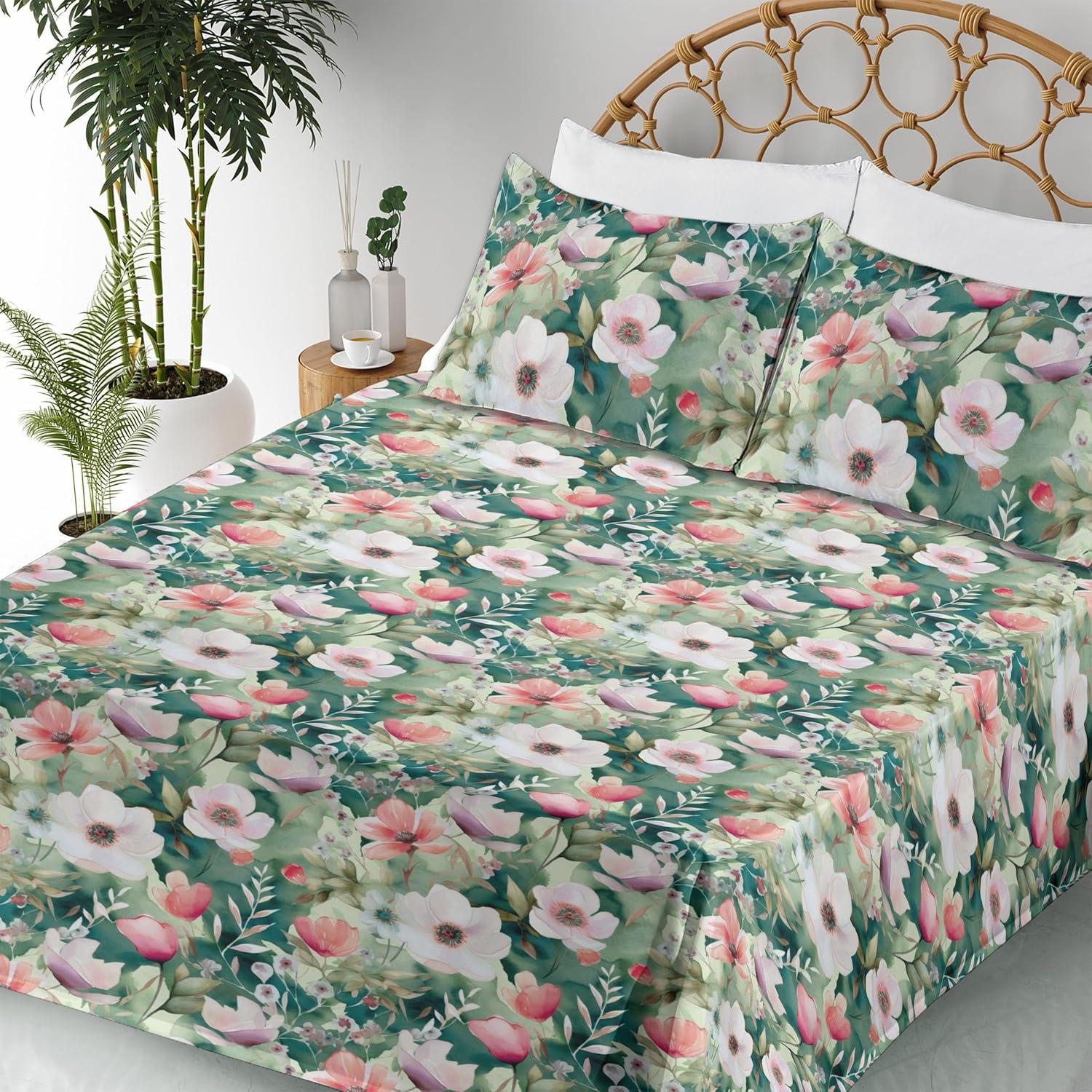 imageAmbesonne Valentines Day Sheet Set Simple Grunge Design Line Hearts Pattern on Striped Backdrop Fitted and Flat Sheet with Pillowcases Bedding Accent 4 Piece Set Calking Dark Coral Coral DimgrayTeal Coral Pale Green