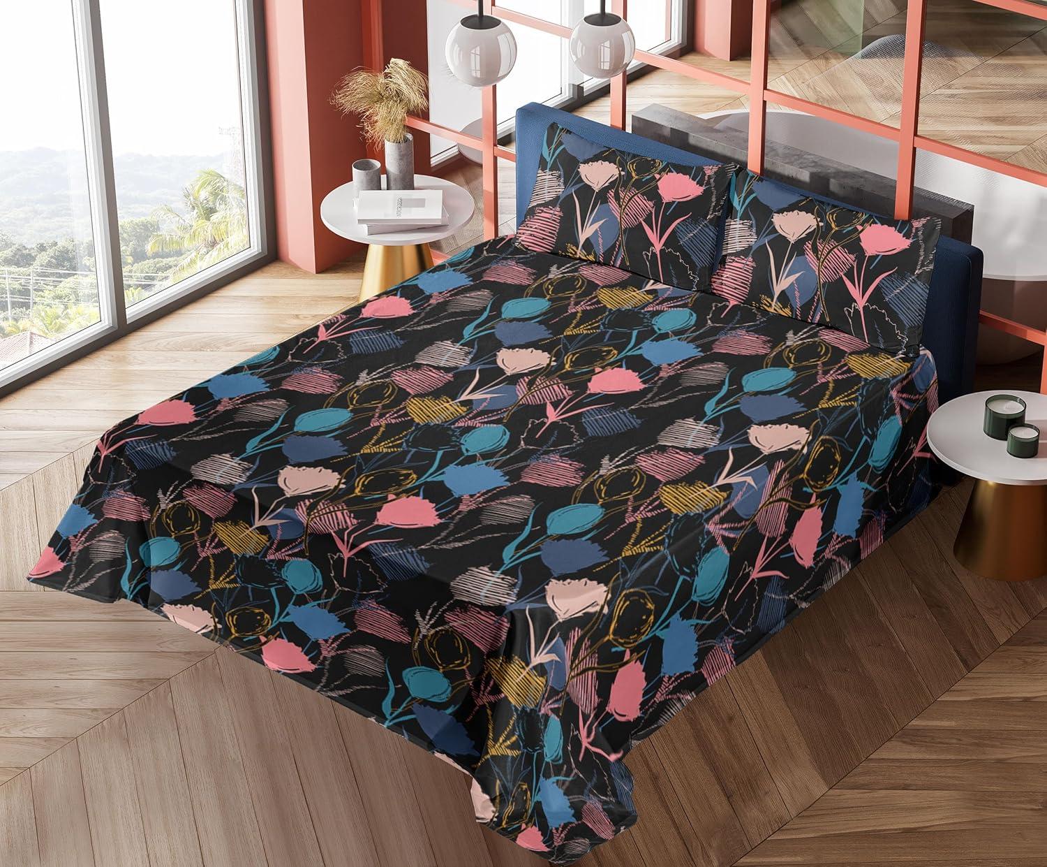 imageAmbesonne Valentines Day Sheet Set Simple Grunge Design Line Hearts Pattern on Striped Backdrop Fitted and Flat Sheet with Pillowcases Bedding Accent 4 Piece Set Calking Dark Coral Coral DimgrayPastel Pink Sea Blue