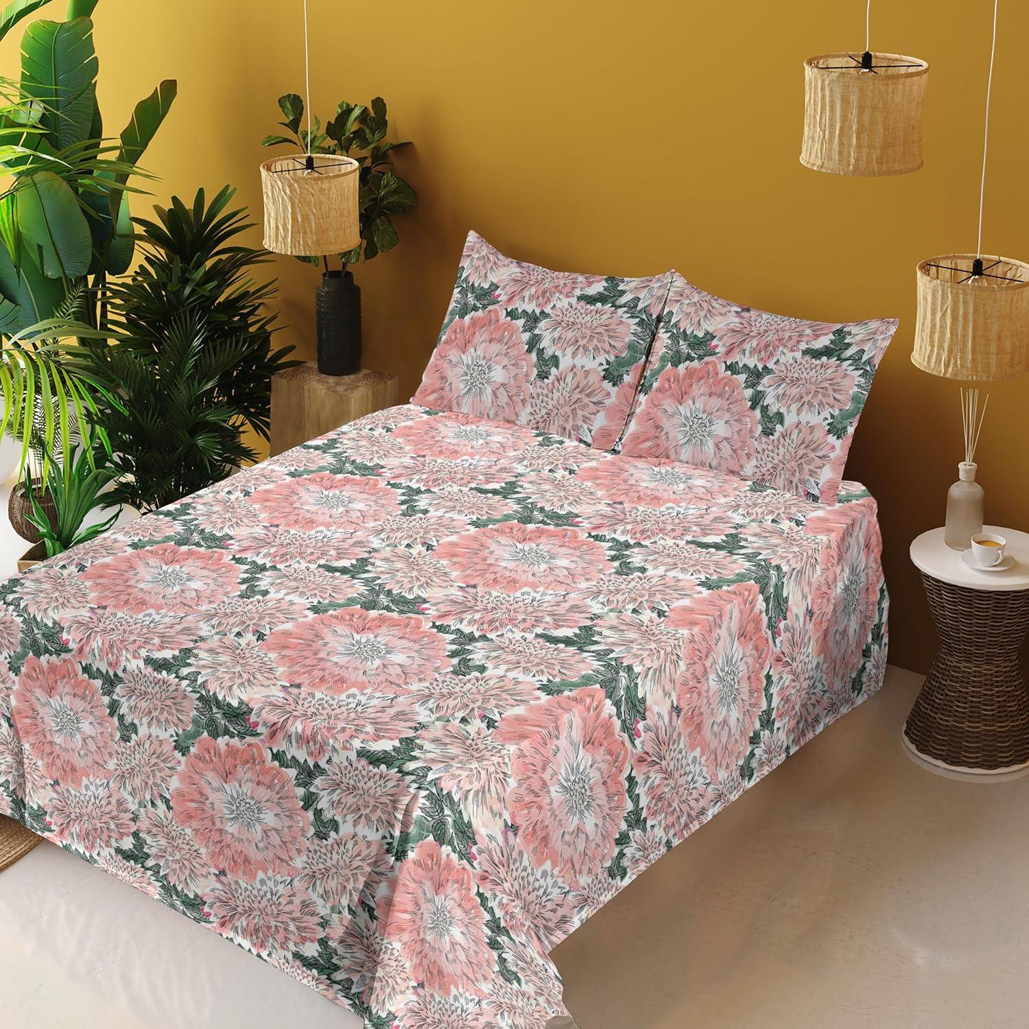 imageAmbesonne Valentines Day Sheet Set Simple Grunge Design Line Hearts Pattern on Striped Backdrop Fitted and Flat Sheet with Pillowcases Bedding Accent 4 Piece Set Calking Dark Coral Coral DimgrayDark Salmon Forest Green