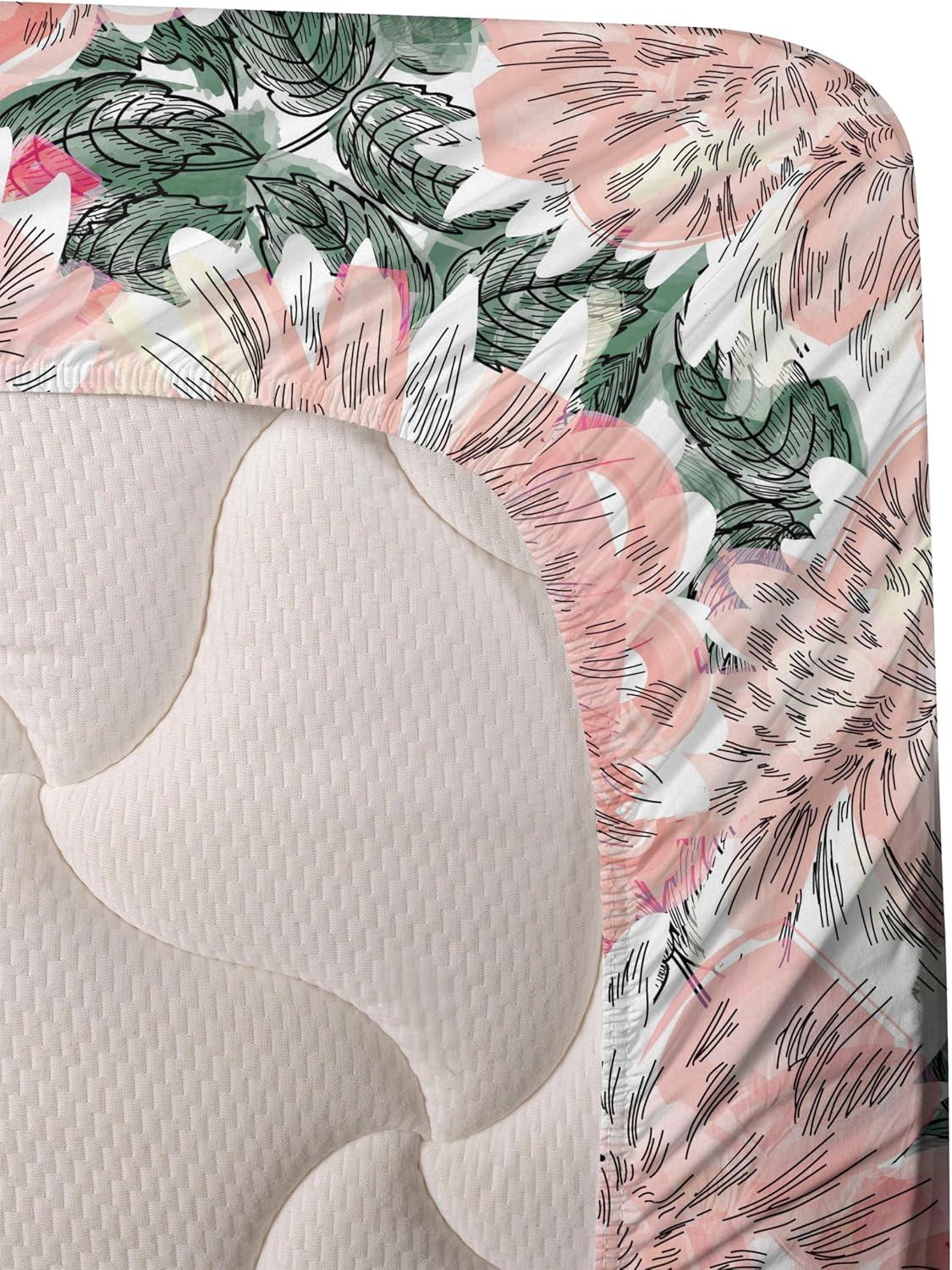imageAmbesonne Valentines Day Sheet Set Simple Grunge Design Line Hearts Pattern on Striped Backdrop Fitted and Flat Sheet with Pillowcases Bedding Accent 4 Piece Set Calking Dark Coral Coral DimgrayDark Salmon Forest Green