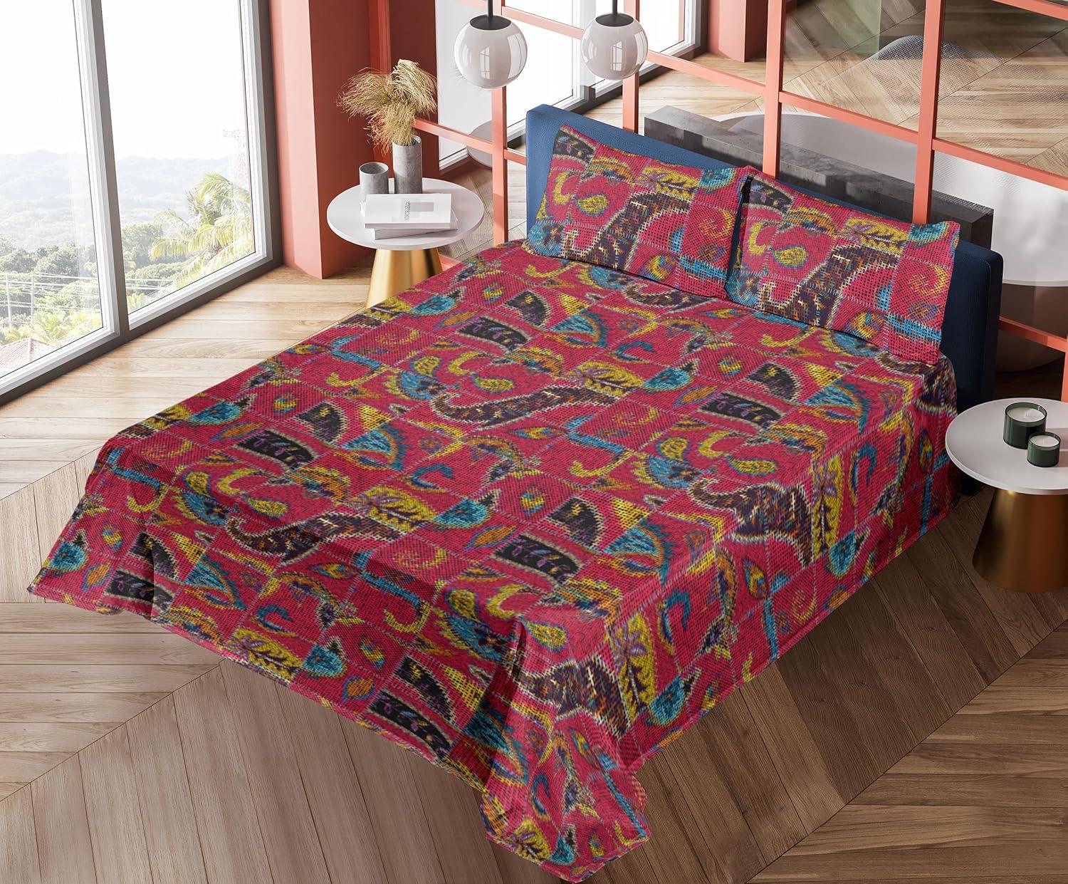 imageAmbesonne Valentines Day Sheet Set Simple Grunge Design Line Hearts Pattern on Striped Backdrop Fitted and Flat Sheet with Pillowcases Bedding Accent 4 Piece Set Calking Dark Coral Coral DimgrayDark Pink Deep Sky Blue