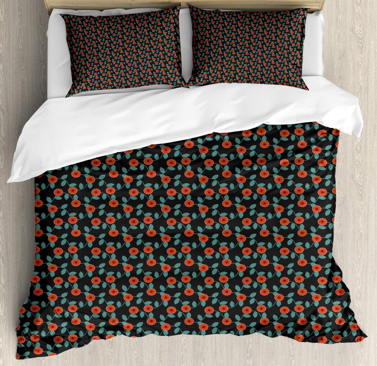 imageAmbesonne Watercolor Flowers Duvet Cover Sets Classical Feminine Rose Branch Bouquet Romantic Essence Valentines Bedding Set with 2 Duvet Covers amp 2 Pillowcases 2 Pack Twin Size Violet BlueCharcoal Grey Vermilion