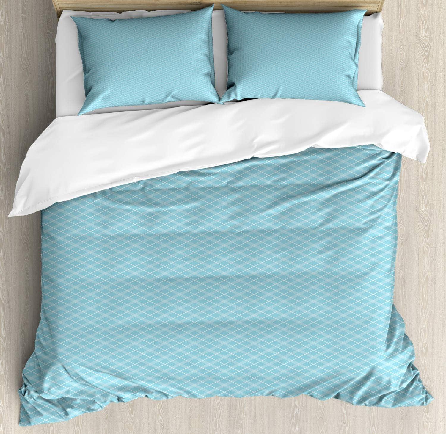 imageAmbesonne Watercolor Flowers Duvet Cover Sets Classical Feminine Rose Branch Bouquet Romantic Essence Valentines Bedding Set with 2 Duvet Covers amp 2 Pillowcases 2 Pack Twin Size Violet BlueBaby Blue and White