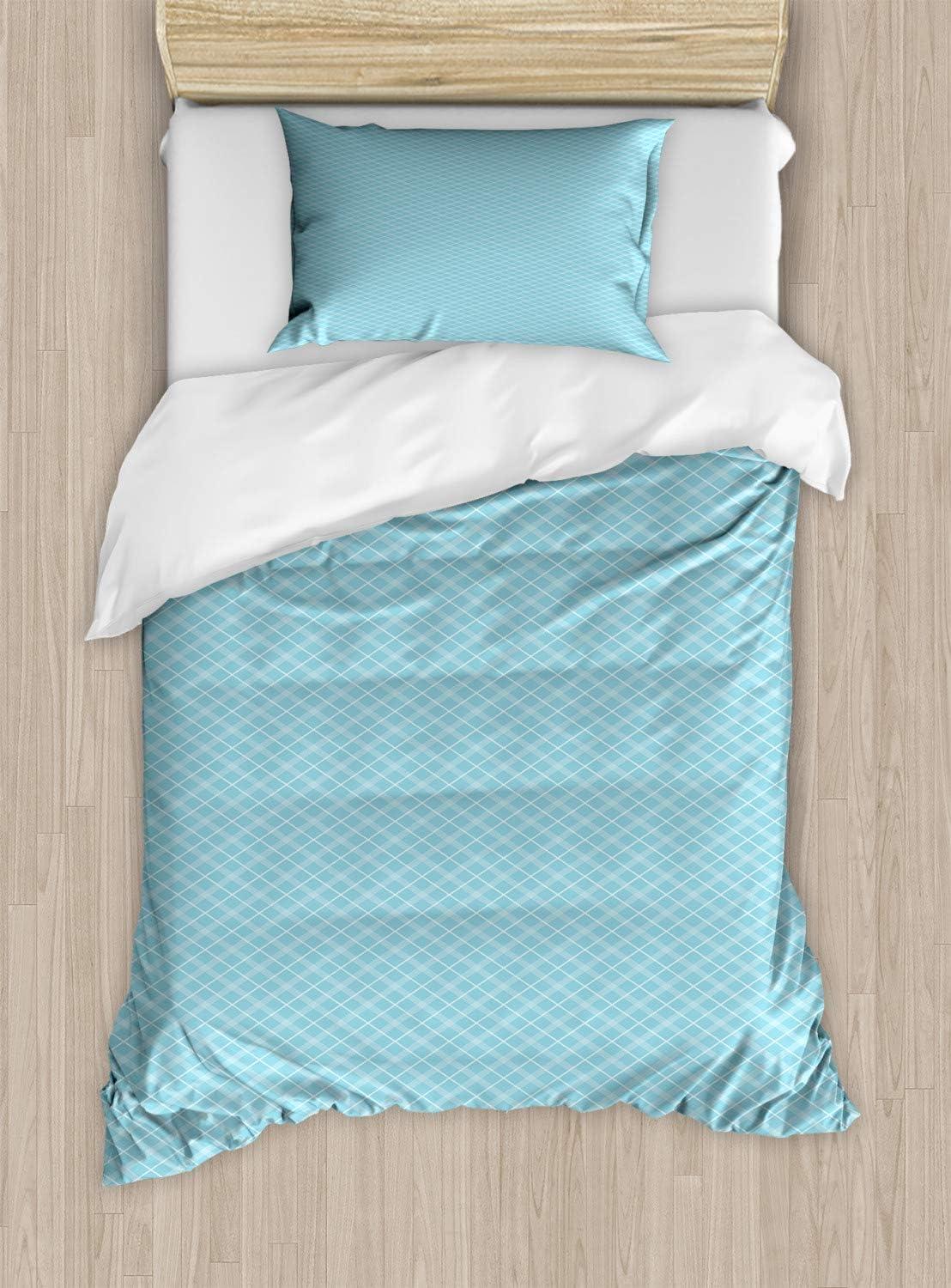 imageAmbesonne Watercolor Flowers Duvet Cover Sets Classical Feminine Rose Branch Bouquet Romantic Essence Valentines Bedding Set with 2 Duvet Covers amp 2 Pillowcases 2 Pack Twin Size Violet BlueBaby Blue and White