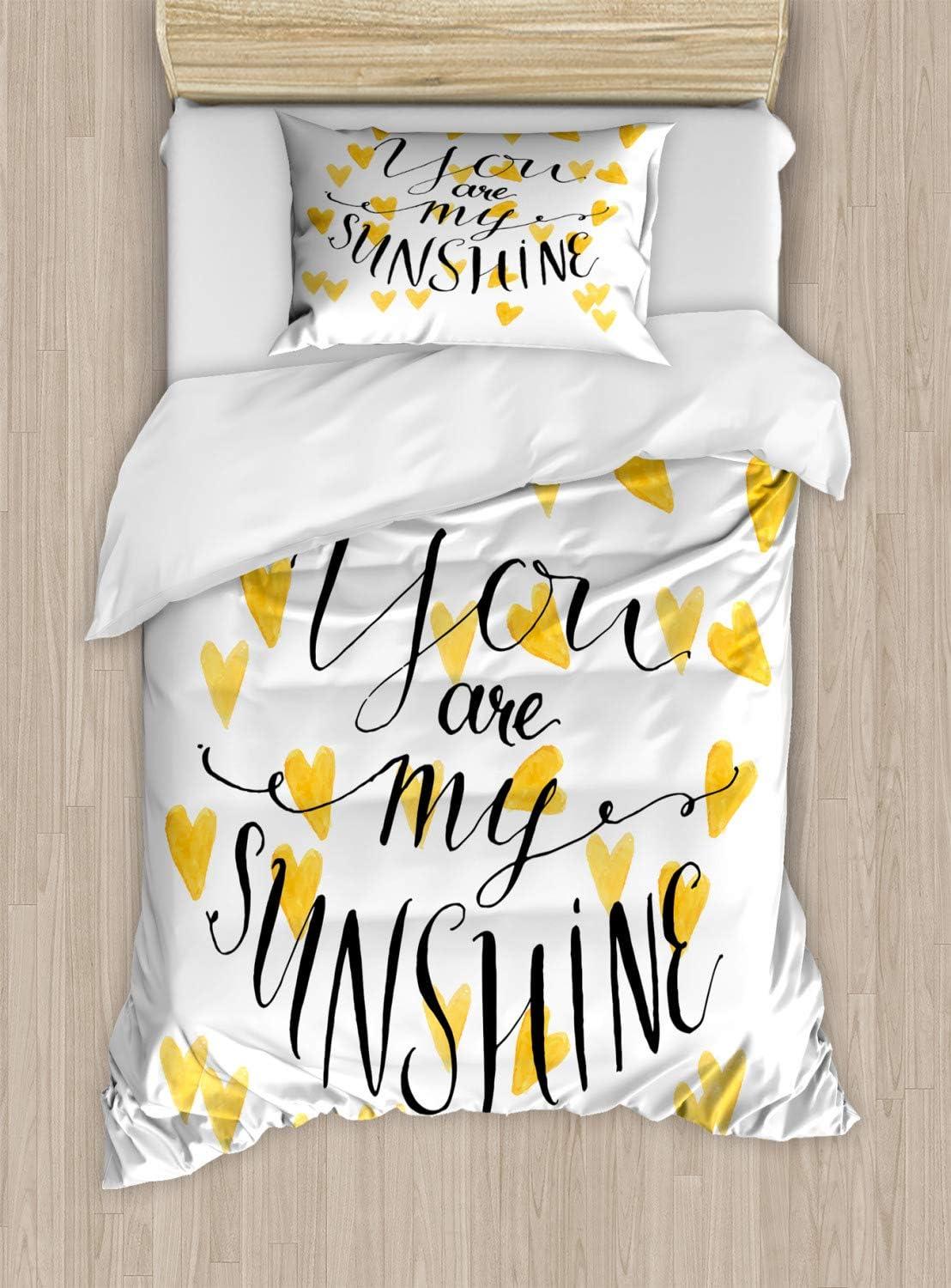 imageAmbesonne Watercolor Flowers Duvet Cover Sets Classical Feminine Rose Branch Bouquet Romantic Essence Valentines Bedding Set with 2 Duvet Covers amp 2 Pillowcases 2 Pack Twin Size Violet BlueEarth Yellow White