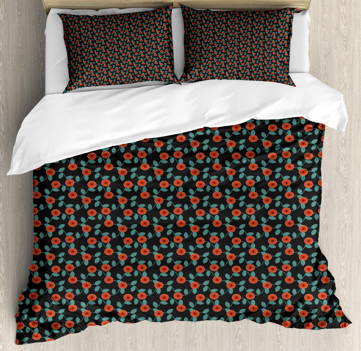 imageAmbesonne Watercolor Flowers Duvet Cover Sets Classical Feminine Rose Branch Bouquet Romantic Essence Valentines Bedding Set with 2 Duvet Covers amp 2 Pillowcases 2 Pack Twin Size Violet BlueCharcoal Grey Vermilion