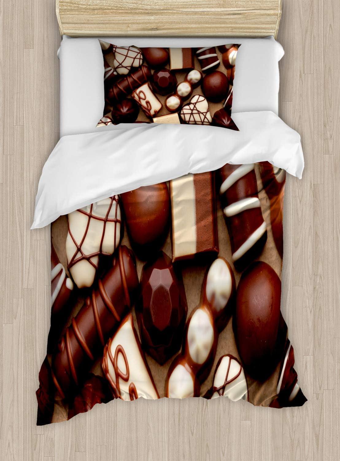 imageAmbesonne You and Me Duvet Cover Sets Romantic Couple Lovers in a Heart Shape with Love Words Valentines Bedding Set with 2 Duvet Covers amp 4 Pillowcases 2 Pack King Size Pale Pink Mauve TaupeDark Brown Ivory