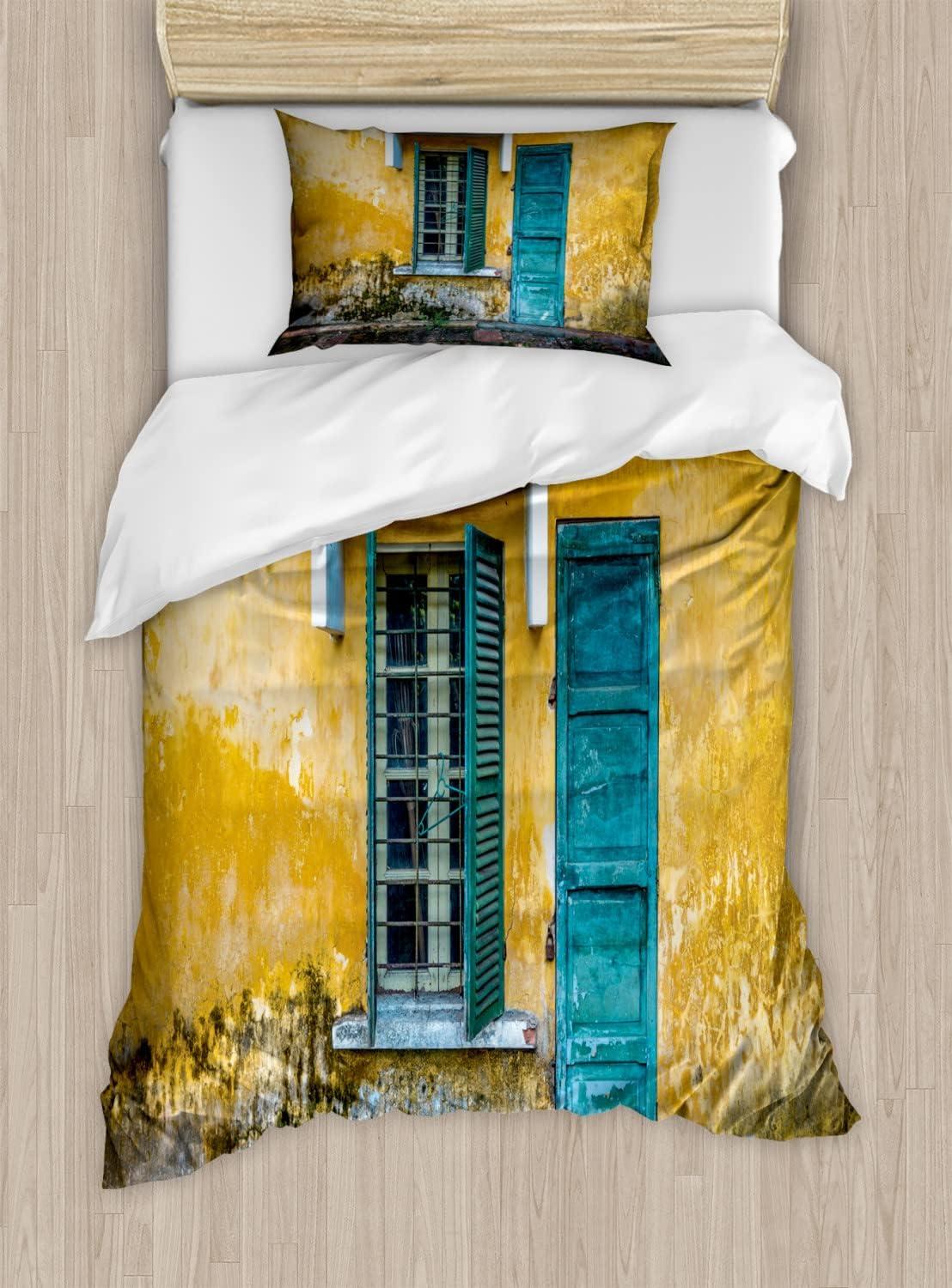 imageAmbesonne You and Me Duvet Cover Sets Romantic Couple Lovers in a Heart Shape with Love Words Valentines Bedding Set with 2 Duvet Covers amp 4 Pillowcases 2 Pack King Size Pale Pink Mauve TaupeYellow Teal Green