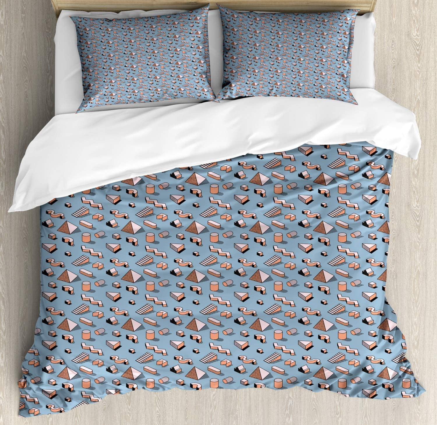 imageAmbesonne You and Me Duvet Cover Sets Romantic Couple Lovers in a Heart Shape with Love Words Valentines Bedding Set with 2 Duvet Covers amp 4 Pillowcases 2 Pack King Size Pale Pink Mauve TaupeCoral and Pale Blue