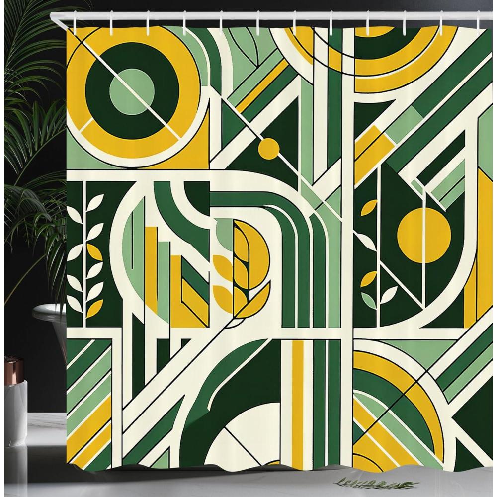 imageAmbesonne Green Shower Curtain Delicate Floral Huddle with Leaves Bohemian Romantic Concept Sage Tones Cloth Fabric Bathroom Decor Set with Hooks 69 W x 70 L Jade Green Pale EggshellEarth Yellow Pale Teal