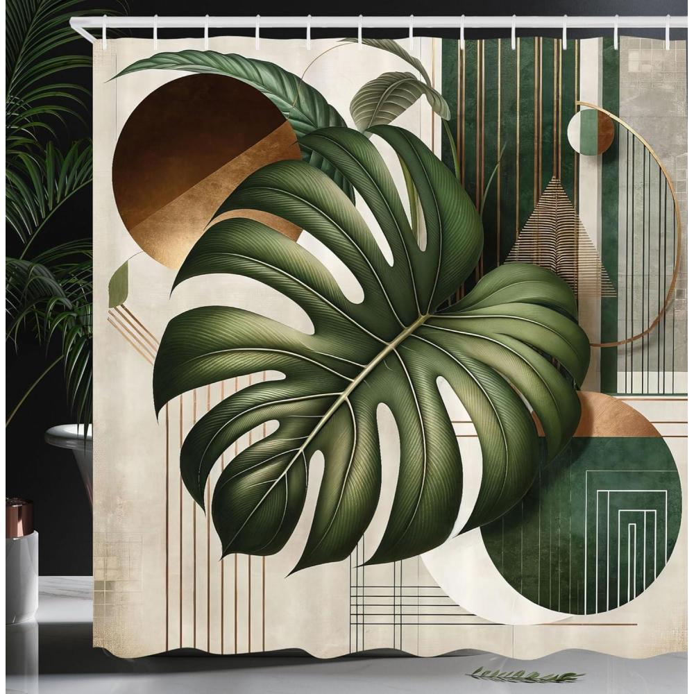 imageAmbesonne Green Shower Curtain Delicate Floral Huddle with Leaves Bohemian Romantic Concept Sage Tones Cloth Fabric Bathroom Decor Set with Hooks 69 W x 70 L Jade Green Pale EggshellOlive Green Eggshell