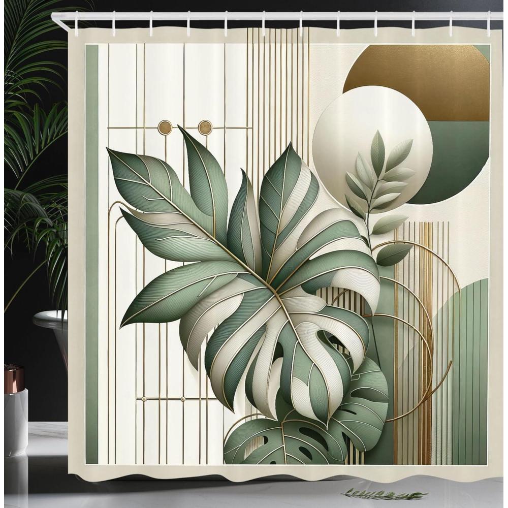 imageAmbesonne Green Shower Curtain Delicate Floral Huddle with Leaves Bohemian Romantic Concept Sage Tones Cloth Fabric Bathroom Decor Set with Hooks 69 W x 70 L Jade Green Pale EggshellPeacock Green Ivory Cocoa