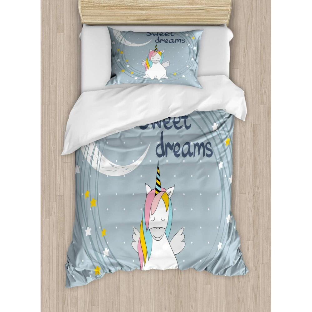 imageAmbesonne Heart Duvet Cover Sets Repetitive Romantic Plaid Motif Hearts Valentines Bedding Set with 2 Duvet Covers amp 4 Pillowcases 2 Pack King Size Champagne MulticolorBlue Grey Multicolor
