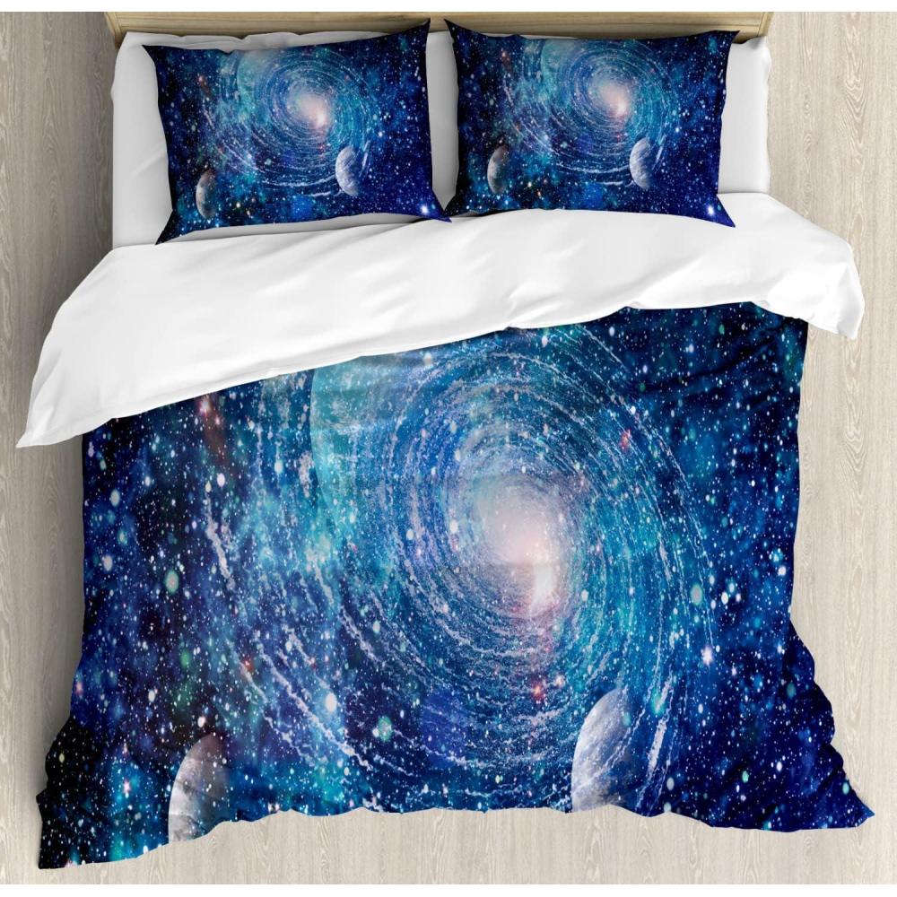 imageAmbesonne Heart Duvet Cover Sets Repetitive Romantic Plaid Motif Hearts Valentines Bedding Set with 2 Duvet Covers amp 4 Pillowcases 2 Pack King Size Champagne MulticolorDark Sky Blue Multicolor