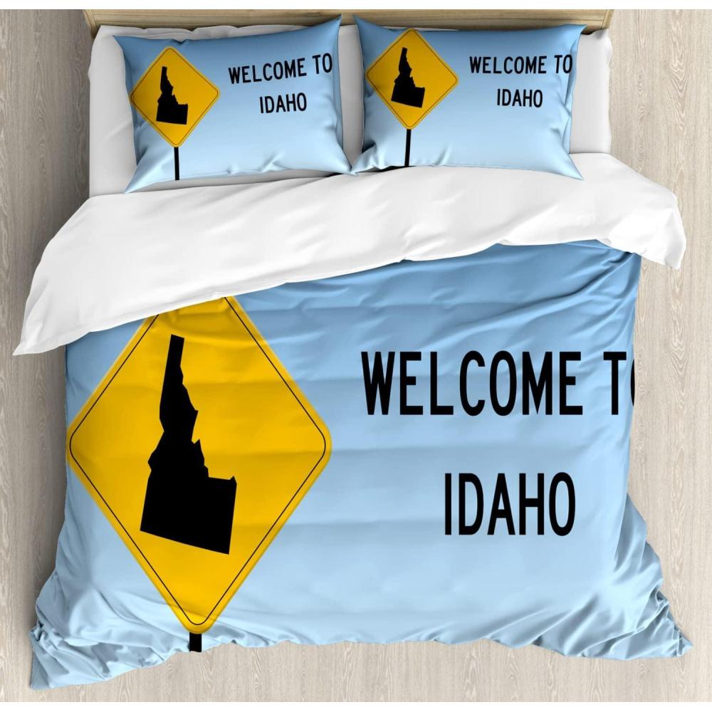 imageAmbesonne Heart Duvet Cover Sets Repetitive Romantic Plaid Motif Hearts Valentines Bedding Set with 2 Duvet Covers amp 4 Pillowcases 2 Pack King Size Champagne MulticolorEarth Yellow Sky Blue