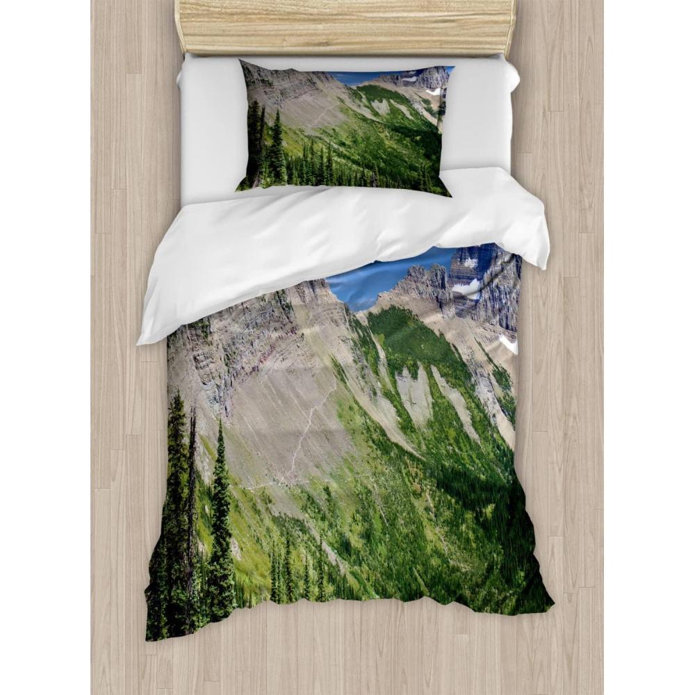 imageAmbesonne Heart Duvet Cover Sets Repetitive Romantic Plaid Motif Hearts Valentines Bedding Set with 2 Duvet Covers amp 4 Pillowcases 2 Pack King Size Champagne MulticolorOlive Green Multicolor