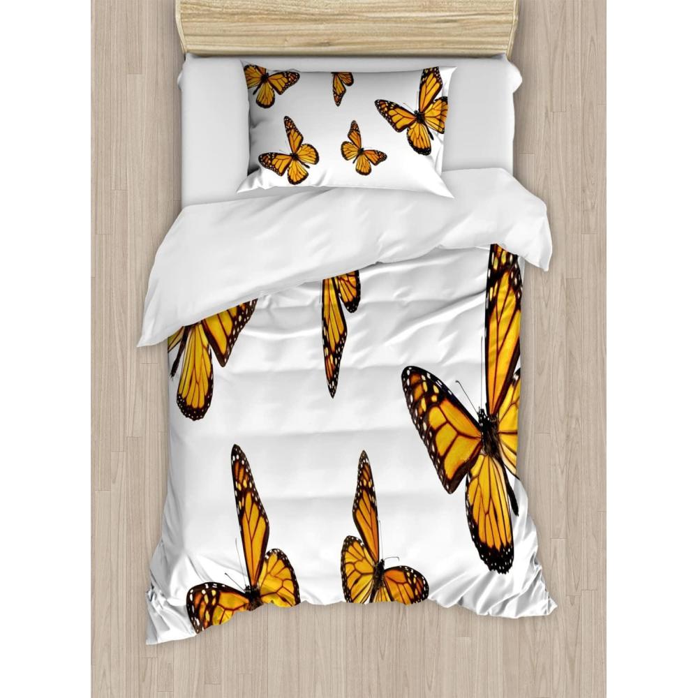 imageAmbesonne Heart Duvet Cover Sets Repetitive Romantic Plaid Motif Hearts Valentines Bedding Set with 2 Duvet Covers amp 4 Pillowcases 2 Pack King Size Champagne MulticolorEarth Yellow Orange
