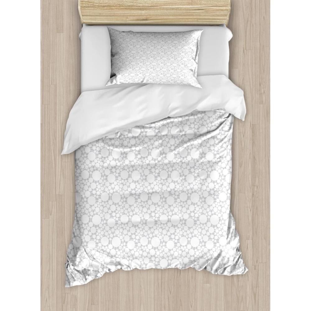 imageAmbesonne I Love You Duvet Cover Set Hand Writing with Infinity Romantic Red Hearts Valentines Day Theme Decorative 3 Piece Bedding Set with 2 Pillow Shams Queen Size Red Black WhitePale Grey and White