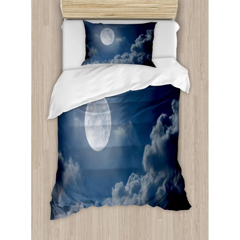 imageAmbesonne I Love You Duvet Cover Set Hand Writing with Infinity Romantic Red Hearts Valentines Day Theme Decorative 3 Piece Bedding Set with 2 Pillow Shams Queen Size Red Black WhiteDark Blue White