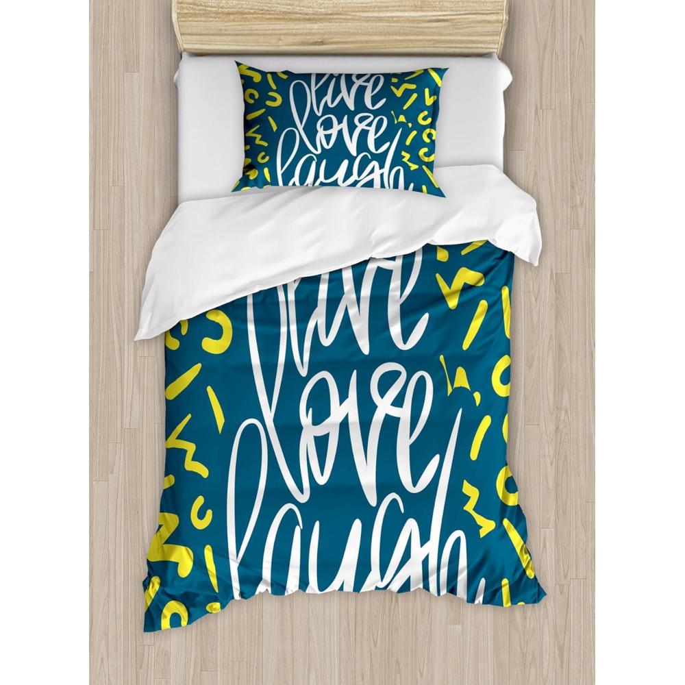 imageAmbesonne I Love You More Duvet Cover Sets Pink Rats with Tangled Tails Forming a Heart Valentines Bedding Set with 2 Duvet Covers amp 4 Pillowcases 2 Pack Queen Size Pale Pink Cocoa YellowViolet Blue White Yellow