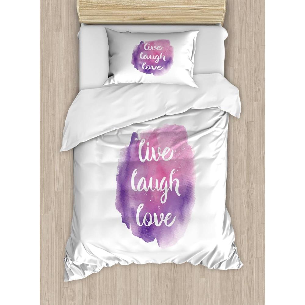imageAmbesonne I Love You More Duvet Cover Sets Pink Rats with Tangled Tails Forming a Heart Valentines Bedding Set with 2 Duvet Covers amp 4 Pillowcases 2 Pack Queen Size Pale Pink Cocoa YellowPurple Rose