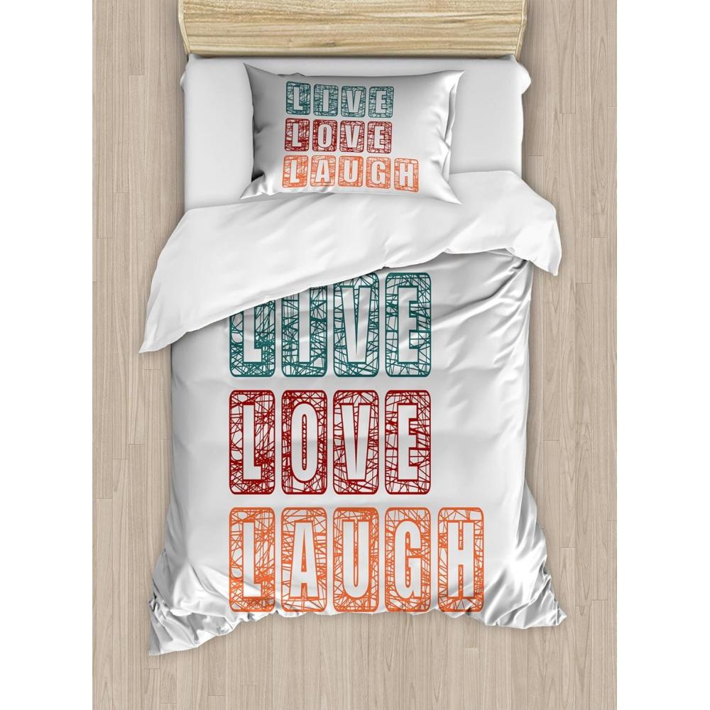 imageAmbesonne I Love You More Duvet Cover Sets Pink Rats with Tangled Tails Forming a Heart Valentines Bedding Set with 2 Duvet Covers amp 4 Pillowcases 2 Pack Queen Size Pale Pink Cocoa YellowTeal Ruby Orange