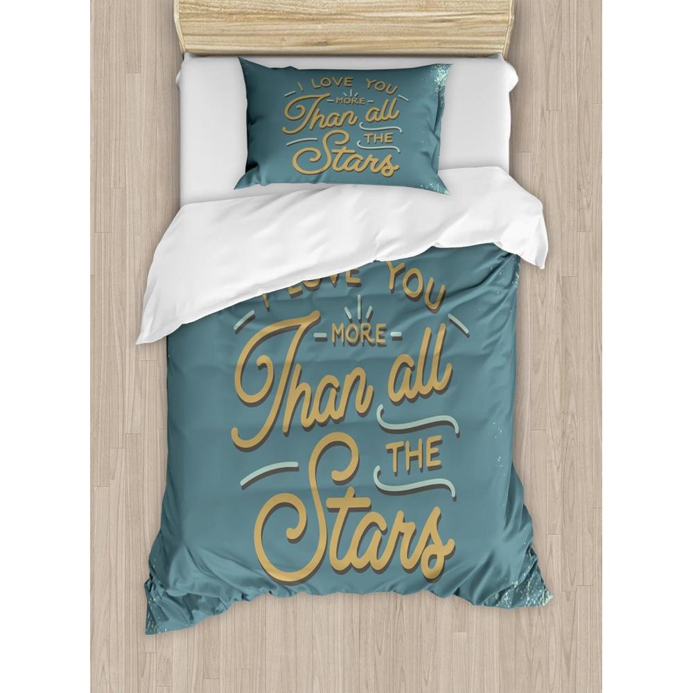 imageAmbesonne I Love You More Duvet Cover Sets Pink Rats with Tangled Tails Forming a Heart Valentines Bedding Set with 2 Duvet Covers amp 4 Pillowcases 2 Pack Queen Size Pale Pink Cocoa YellowSlate Blue Amber