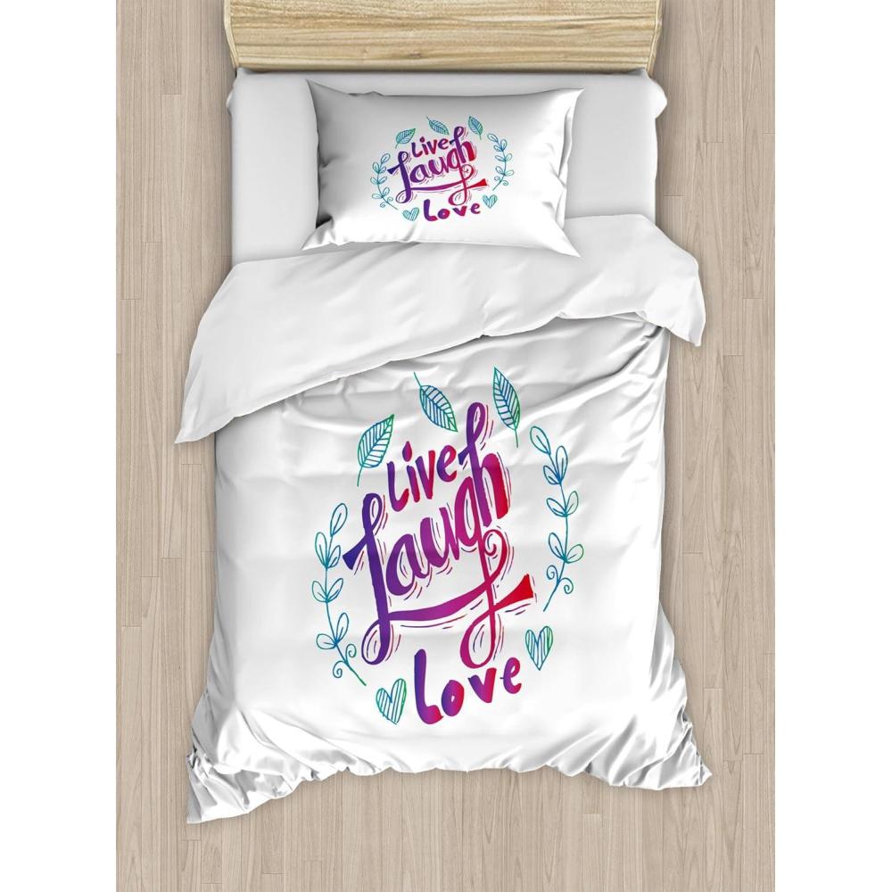 imageAmbesonne I Love You More Duvet Cover Sets Pink Rats with Tangled Tails Forming a Heart Valentines Bedding Set with 2 Duvet Covers amp 4 Pillowcases 2 Pack Queen Size Pale Pink Cocoa YellowViolet Red Violet Blue