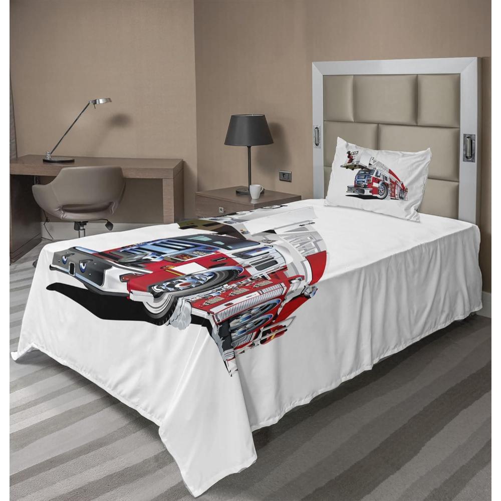 imageAmbesonne I Love You More Sheet Set Pink Rats with Tangled Tails Forming a Heart Valentines Fitted and Flat Sheet with Pillowcases Bedding Accent 4 Piece Set Full Pale Pink Cocoa YellowBlue Grey Red