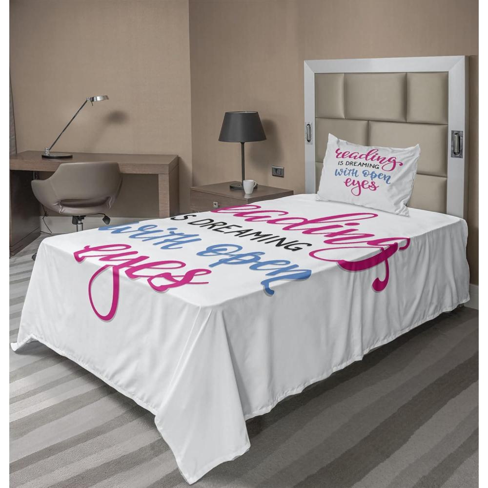 imageAmbesonne I Love You More Sheet Set Pink Rats with Tangled Tails Forming a Heart Valentines Fitted and Flat Sheet with Pillowcases Bedding Accent 4 Piece Set Full Pale Pink Cocoa YellowAzure Blue Magenta Black