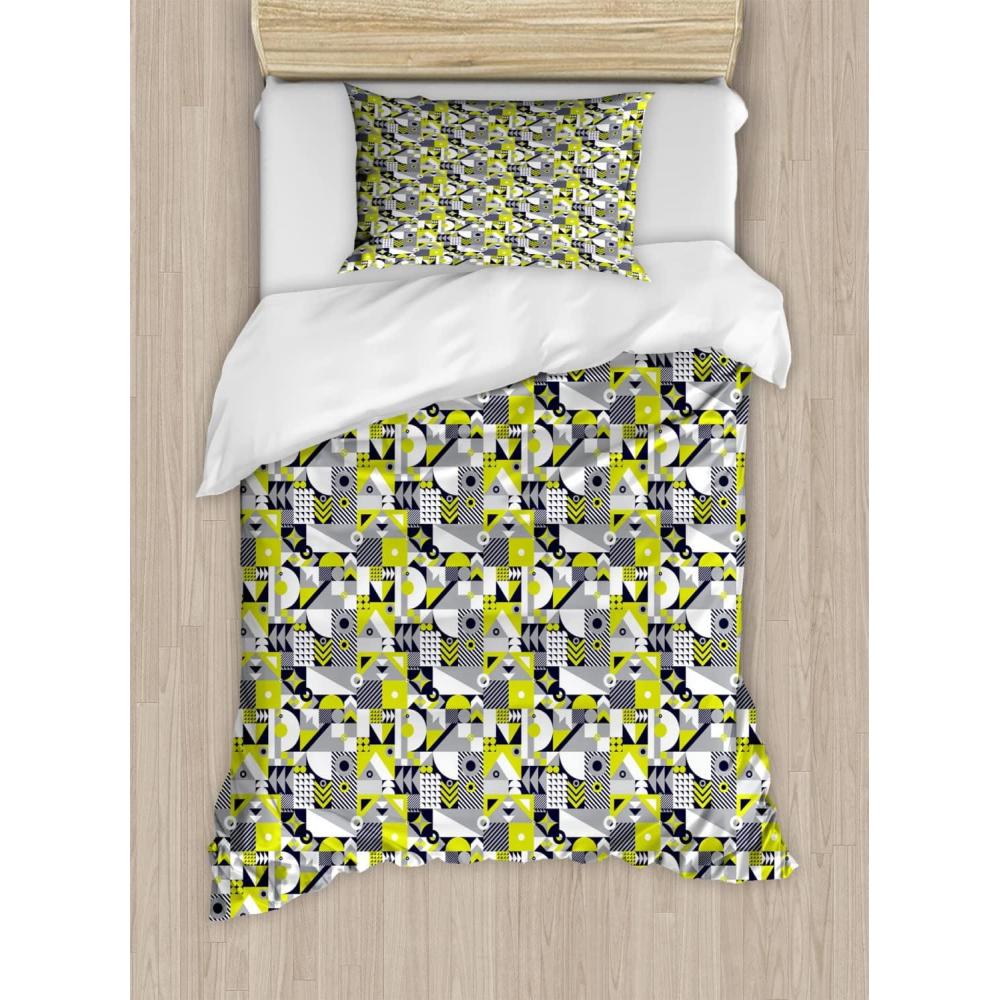 imageAmbesonne Love Duvet Cover Sets Red Heart in Writing Marks Romantic Love Simple Classic Valentines Bedding Set with 2 Duvet Covers amp 2 Pillowcases 2 Pack Twin Size Red Black WhiteYellow Green