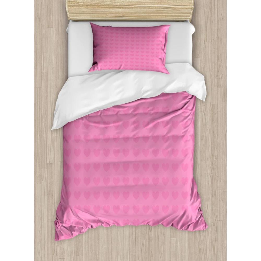 imageAmbesonne Love Duvet Cover Sets Red Heart in Writing Marks Romantic Love Simple Classic Valentines Bedding Set with 2 Duvet Covers amp 2 Pillowcases 2 Pack Twin Size Red Black WhitePink