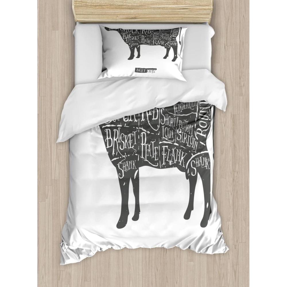 imageAmbesonne Love Duvet Cover Sets Red Heart in Writing Marks Romantic Love Simple Classic Valentines Bedding Set with 2 Duvet Covers amp 2 Pillowcases 2 Pack Twin Size Red Black WhiteCharcoal Grey and White