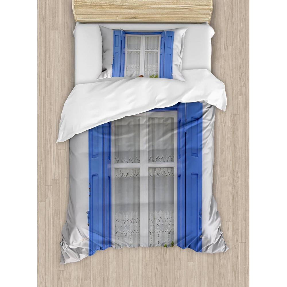 imageAmbesonne Pearls Duvet Cover Set Valentines Day Theme Artwork Roses Heart on Striped Bridal Backdrop Decorative 3 Piece Bedding Set with 2 Pillow Shams California King Blue Purple PinkWhite Turquoise