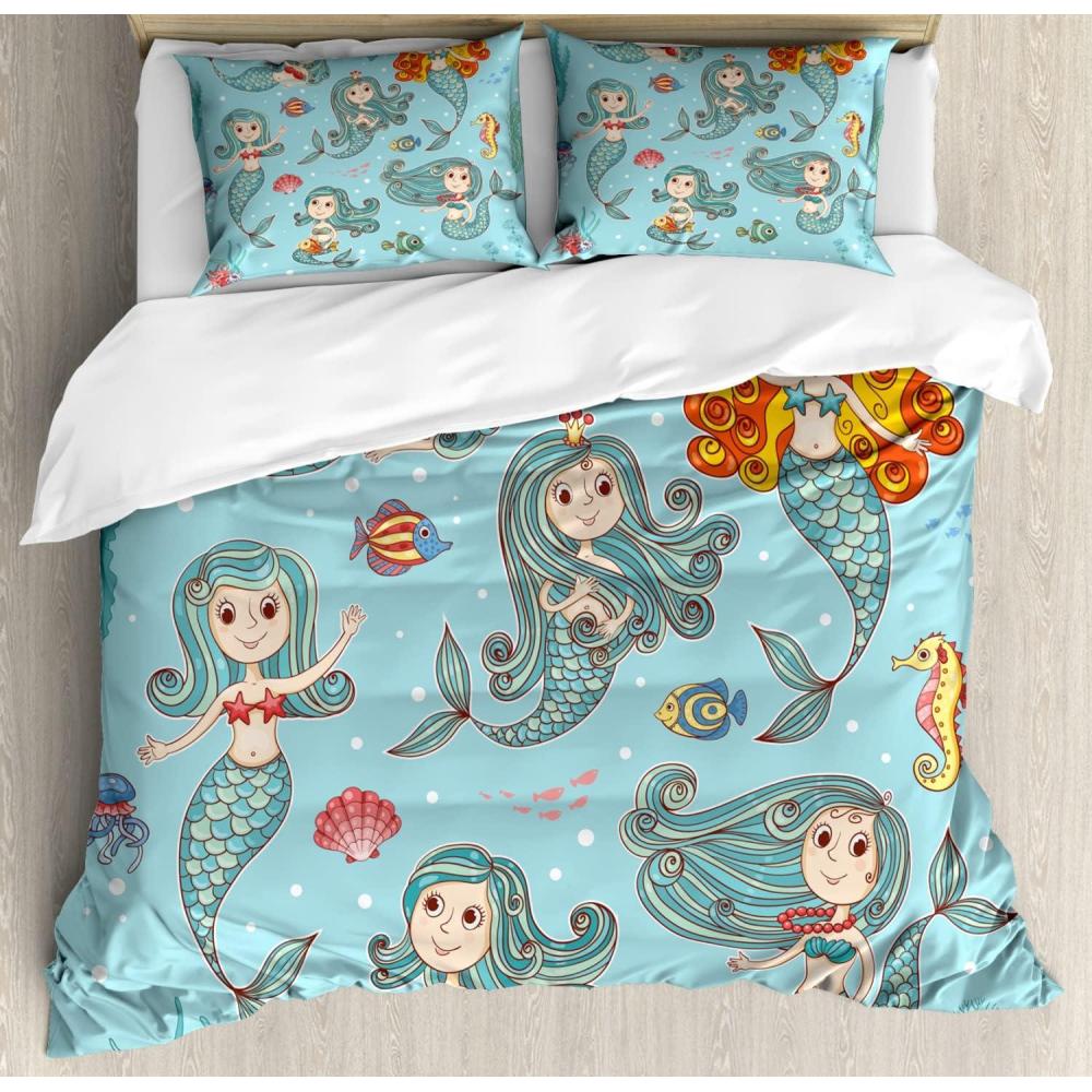imageAmbesonne Pearls Duvet Cover Set Valentines Day Theme Artwork Roses Heart on Striped Bridal Backdrop Decorative 3 Piece Bedding Set with 2 Pillow Shams California King Blue Purple PinkTeal Orange