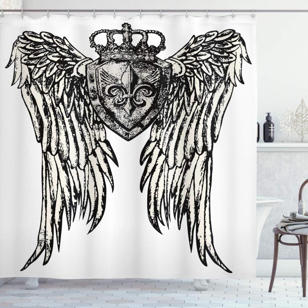 imageAmbesonne Rose Shower Curtain Romantic Lisianthus Berries as an Arch Marriage Wedding and Gatherings Design in Soft Pastel Colors Cloth Fabric Bathroom Set with Hooks 69 W x 75 L Purple CreamEggshell Black