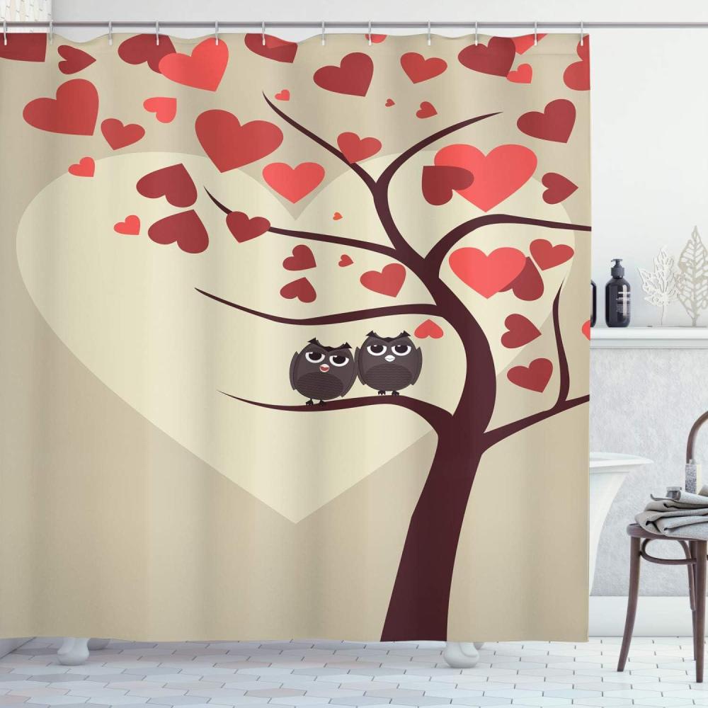imageAmbesonne Rose Shower Curtain Romantic Lisianthus Berries as an Arch Marriage Wedding and Gatherings Design in Soft Pastel Colors Cloth Fabric Bathroom Set with Hooks 69 W x 75 L Purple CreamRed Brown Ivory