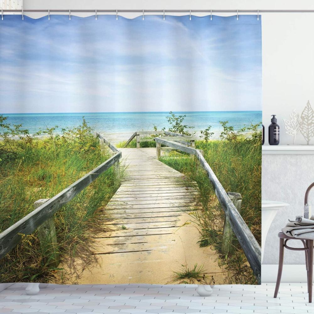 imageAmbesonne Rose Shower Curtain Romantic Lisianthus Berries as an Arch Marriage Wedding and Gatherings Design in Soft Pastel Colors Cloth Fabric Bathroom Set with Hooks 69 W x 75 L Purple CreamBrown Fern