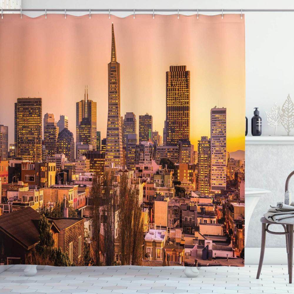 imageAmbesonne Rose Shower Curtain Romantic Lisianthus Berries as an Arch Marriage Wedding and Gatherings Design in Soft Pastel Colors Cloth Fabric Bathroom Set with Hooks 69 W x 75 L Purple CreamYellow Orange