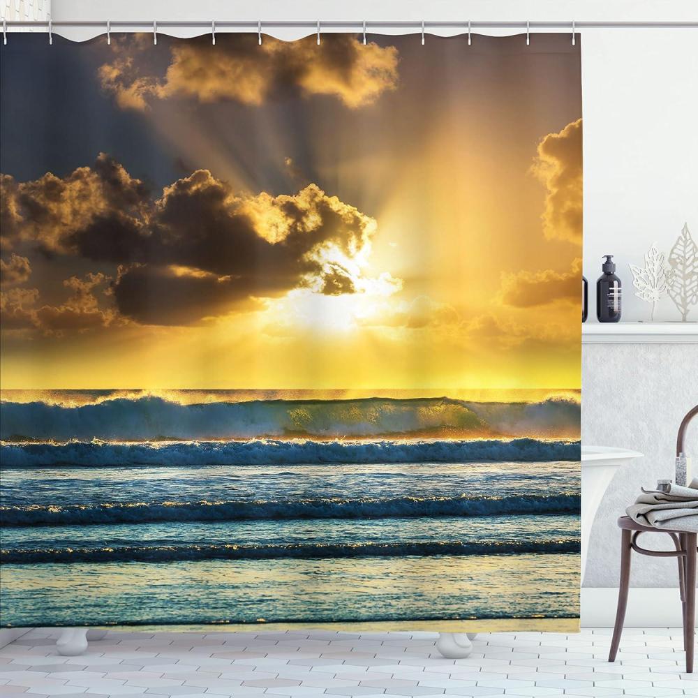 imageAmbesonne Rose Shower Curtain Romantic Lisianthus Berries as an Arch Marriage Wedding and Gatherings Design in Soft Pastel Colors Cloth Fabric Bathroom Set with Hooks 69 W x 75 L Purple CreamBlue Yellow