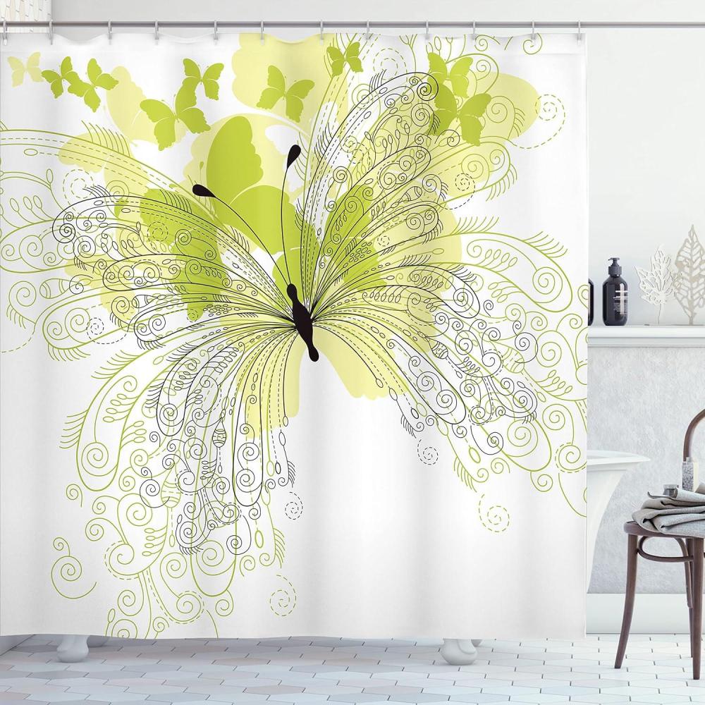 imageAmbesonne Rose Shower Curtain Romantic Lisianthus Berries as an Arch Marriage Wedding and Gatherings Design in Soft Pastel Colors Cloth Fabric Bathroom Set with Hooks 69 W x 75 L Purple CreamBlack Cream