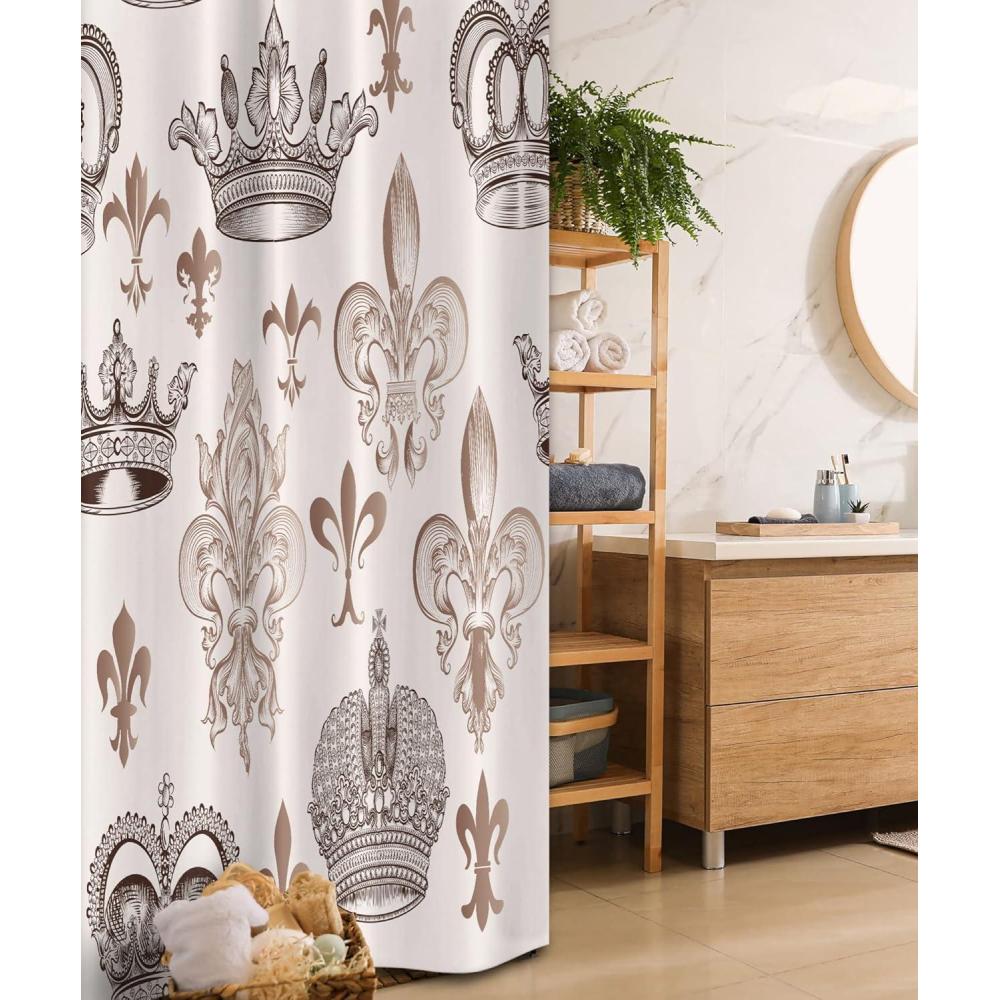 imageAmbesonne Rose Shower Curtain Romantic Lisianthus Berries as an Arch Marriage Wedding and Gatherings Design in Soft Pastel Colors Cloth Fabric Bathroom Set with Hooks 69 W x 75 L Purple CreamBeige Tan