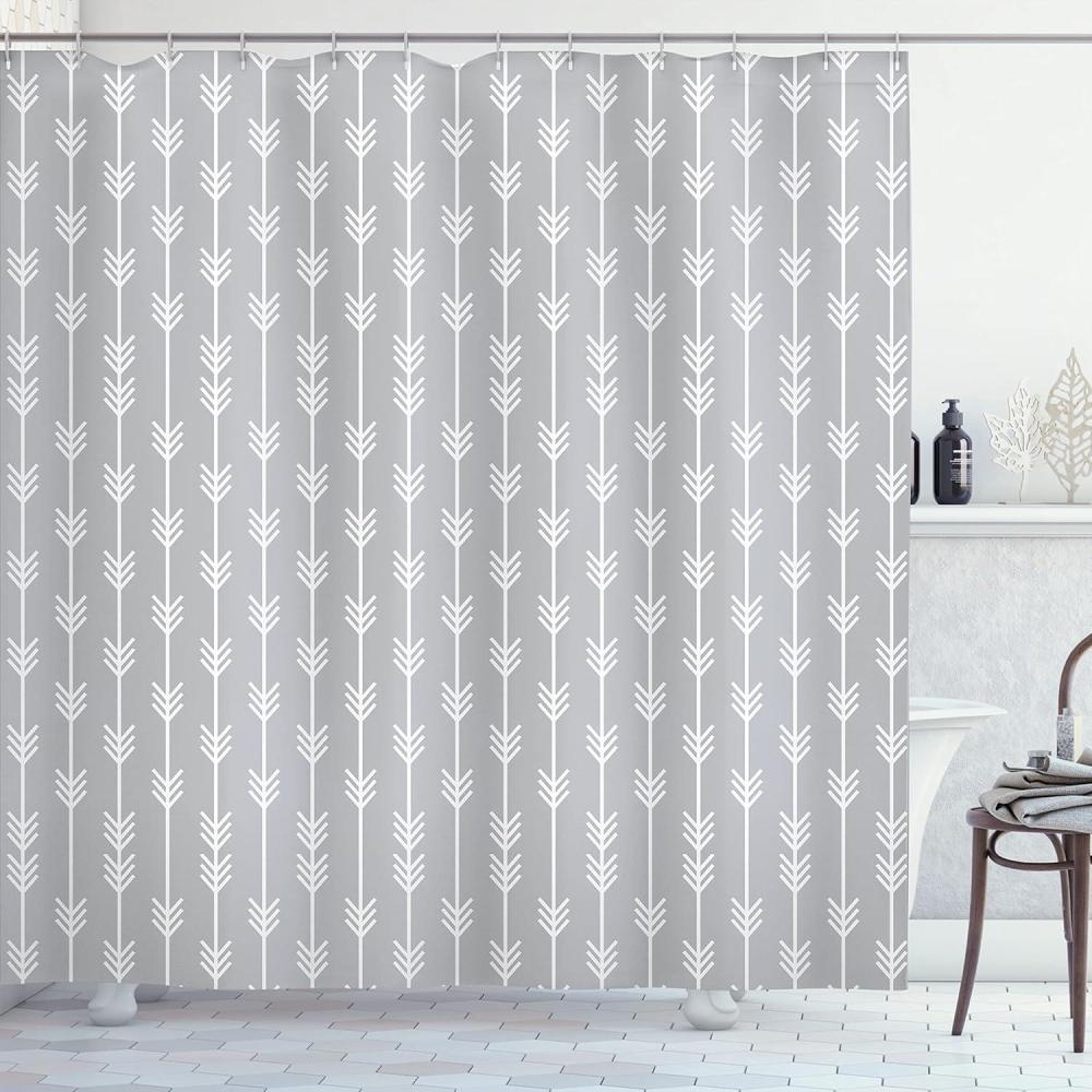 imageAmbesonne Rose Shower Curtain Romantic Lisianthus Berries as an Arch Marriage Wedding and Gatherings Design in Soft Pastel Colors Cloth Fabric Bathroom Set with Hooks 69 W x 75 L Purple CreamGrey and White