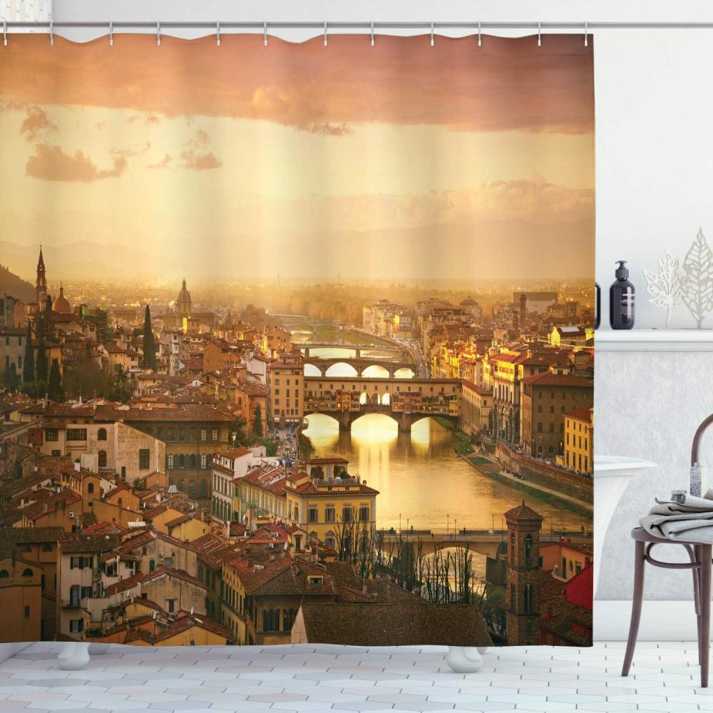 imageAmbesonne Rose Shower Curtain Romantic Lisianthus Berries as an Arch Marriage Wedding and Gatherings Design in Soft Pastel Colors Cloth Fabric Bathroom Set with Hooks 69 W x 75 L Purple CreamBrown Marigold