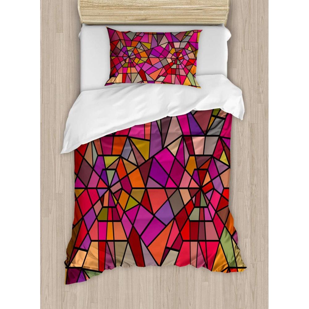 imageAmbesonne Spanish Duvet Cover Sets Te Quiero Hoy Manana Y Siempre Love Words with Heart on Arrow Valentines Bedding Set with 2 Duvet Covers amp 4 Pillowcases 2 Pack Queen Size Black Camel WhiteMagenta Ruby