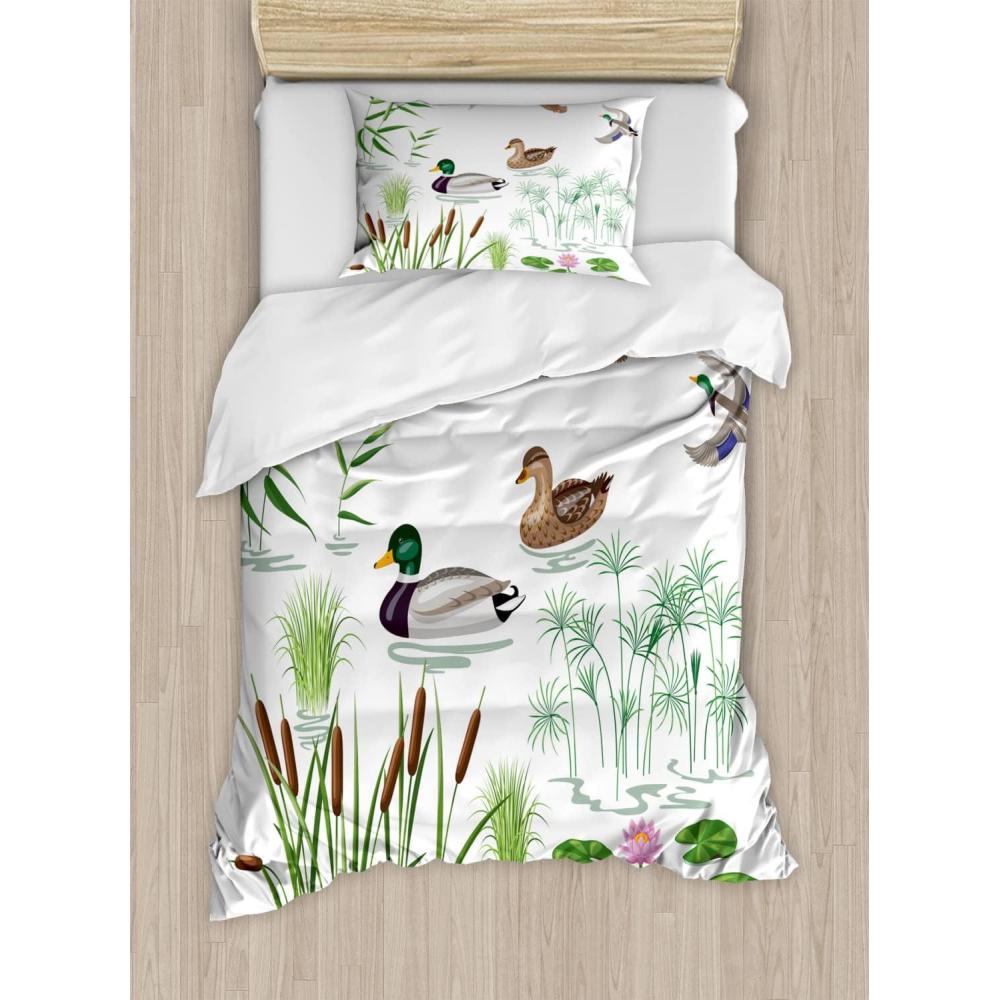 imageAmbesonne Spanish Duvet Cover Sets Te Quiero Hoy Manana Y Siempre Love Words with Heart on Arrow Valentines Bedding Set with 2 Duvet Covers amp 4 Pillowcases 2 Pack Queen Size Black Camel WhiteGreen White