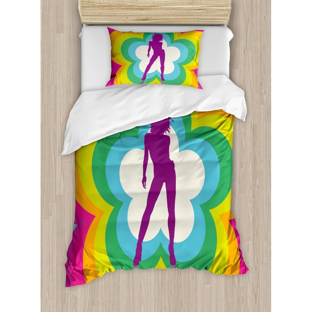 imageAmbesonne Spanish Duvet Cover Sets Te Quiero Hoy Manana Y Siempre Love Words with Heart on Arrow Valentines Bedding Set with 2 Duvet Covers amp 4 Pillowcases 2 Pack Queen Size Black Camel WhitePurple Aqua